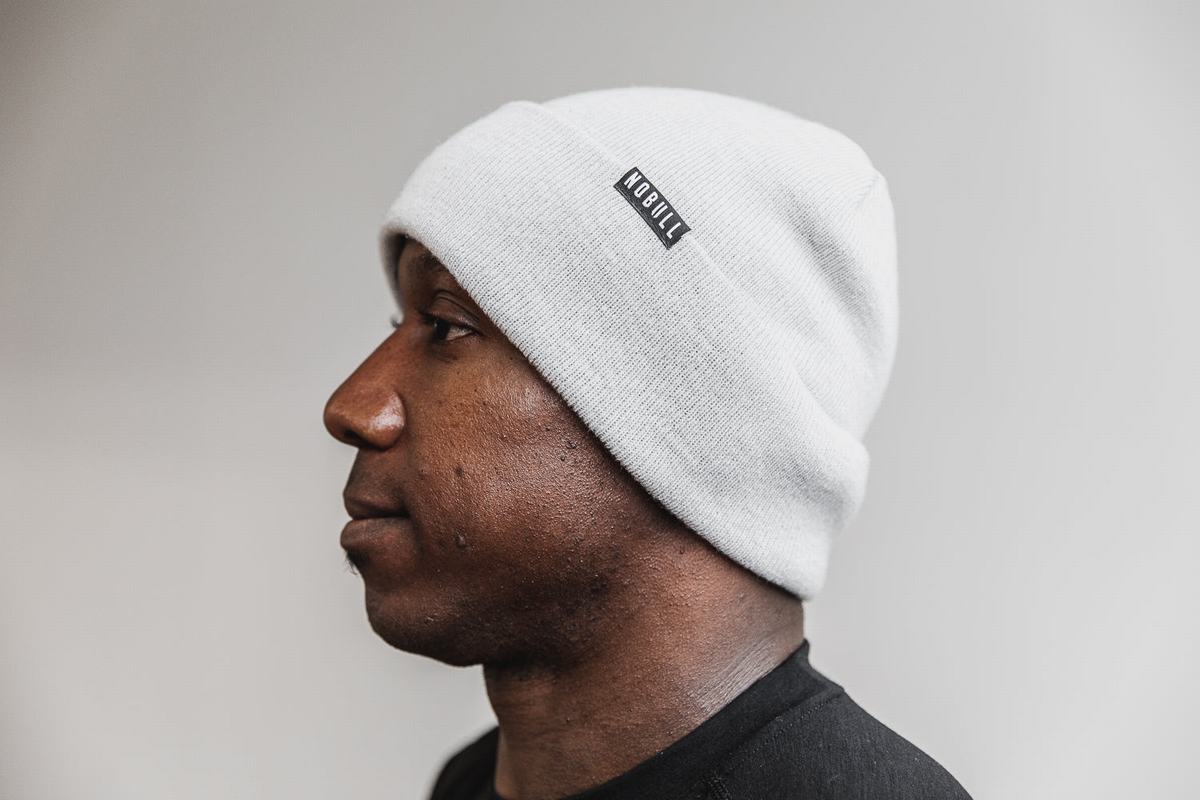 Nobull Cuffed Men's Beanie Grey | Australia (CU7165)